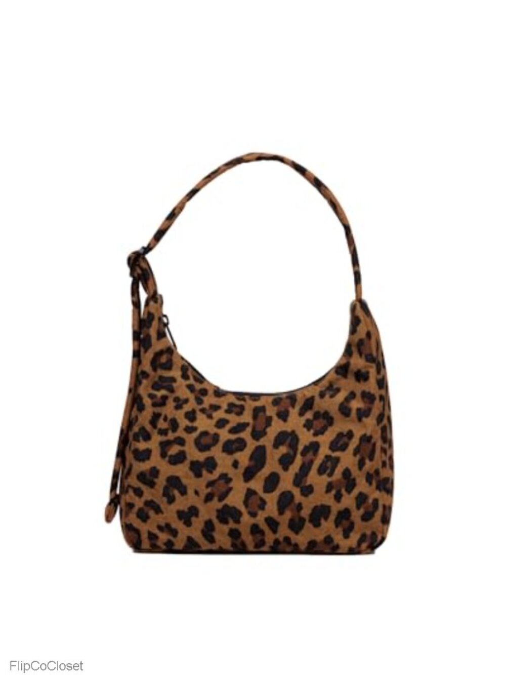 Mini Nylon Shoulder Bag Leopard Print with Adjustable Strap Animal Print Purse,